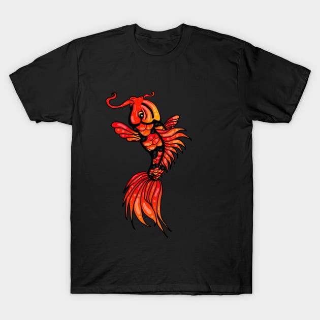Red Koi T-Shirt by Not Meow Designs 